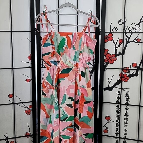 Jessie Zhao Grace Floral Cotton Sleeveless Midi Dress - Picture 3 of 12